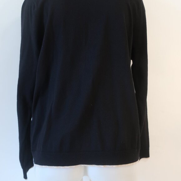 Womens Max Studio London Black Collared Ecru Button Cardigan Sweater XL - Picture 9 of 11